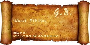 Gácsi Miklós névjegykártya